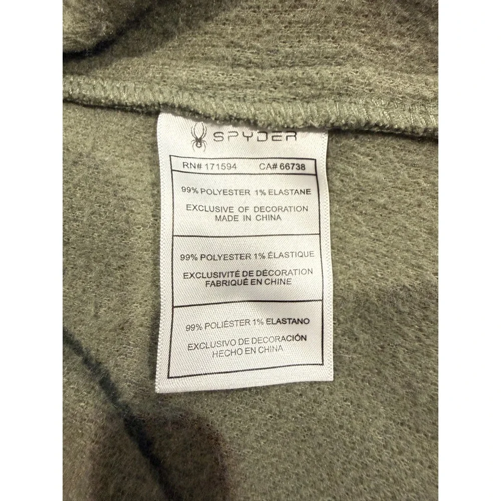 Spyder Mens Corduroy Snap Front Shirt Jacket Olive Green Fleece Lined Large